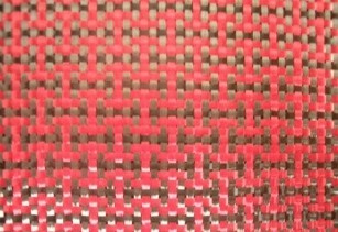 碳纖維/酒紅色芳綸布 混編布 平紋